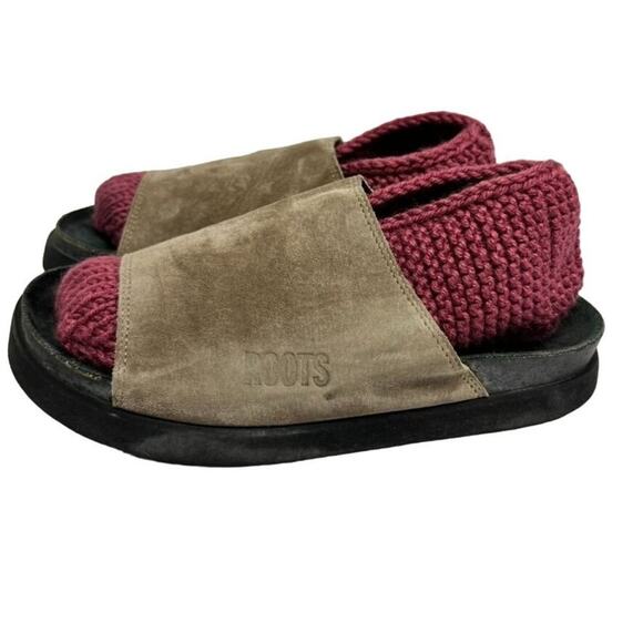 ROOTS Suede Sandals Women's US 9 EU 39 Brown Strap Slip-On - Picture 3 of 15